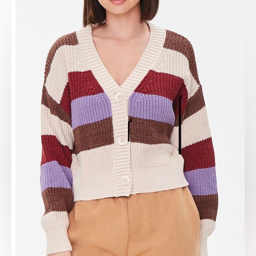 Forever 21 Striped Cardigan Sweater